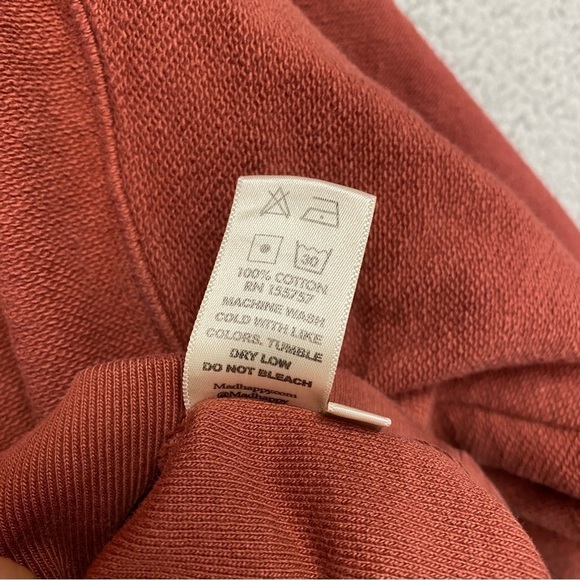 Madhappy Inside Out Cropped Brick Red Crew Neck Pullover Sweatshirt Sz XS - Picture 8 of 9